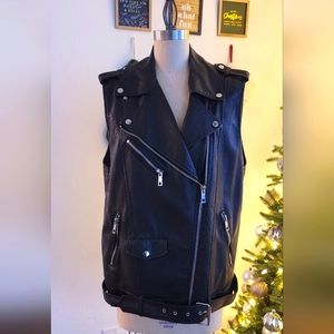 Forever 21 Moto Biker Faux Leather Vest